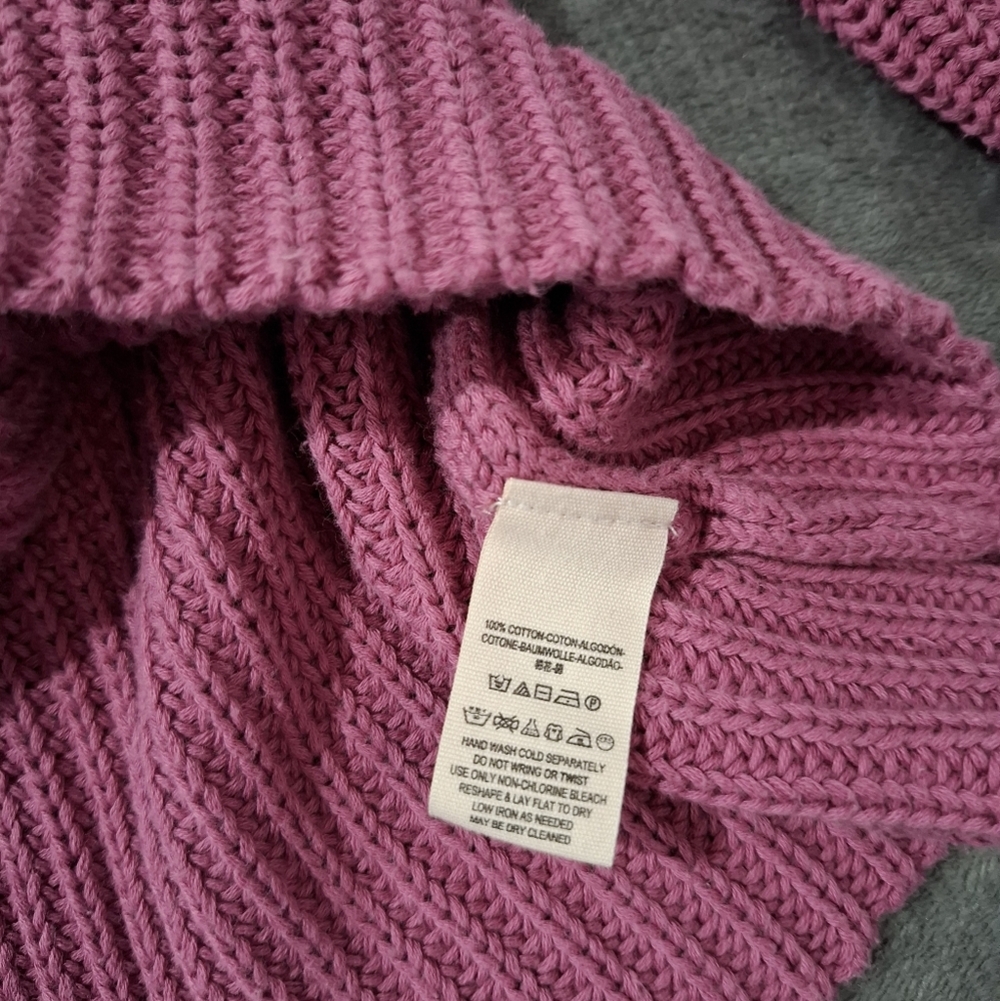 Free People Pink Textured Knit Top Rose Pink Damsel Bell Sleeve V-Neck Boho Sz S - Picture 11 of 12